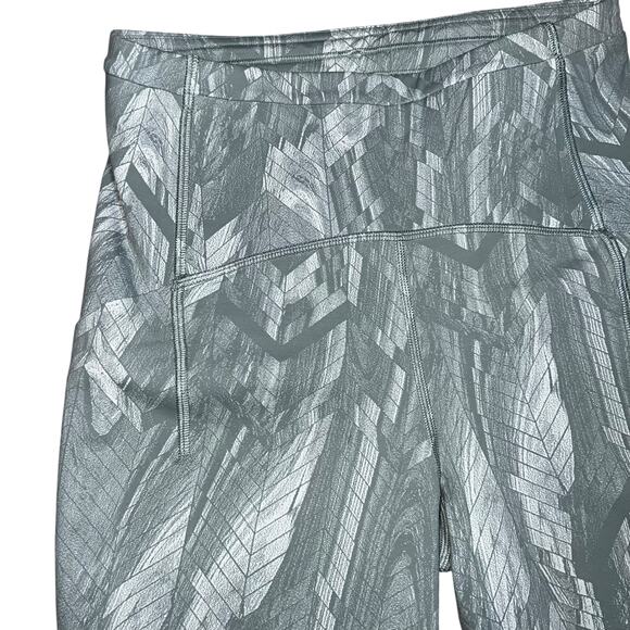 Lululemon Shorts Swift Speed HR 8” Biker Jacquard Silver Blue Run Sz 4 - Picture 3 of 6